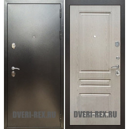 Стальная дверь Рекс 5А Антик серебро / ФЛ-243 (Беленый дуб)